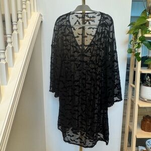 Black Sheer Lace Halloween Bats Dress